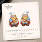 Glass Slipper Gnome Earrings & Pins on original display card