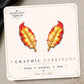 Fiery Feather Earrings & Pins on original display card