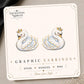 Royal Swan Earrings & Pins on original display card