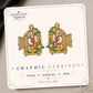 Golden Songbird Cage Earrings & Pins on original display card