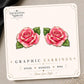 Pink Rose Earrings & Pins on original display card