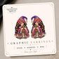 Celestial Bookish Gnome Earrings & Pins on original display card