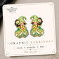 Frog and Lotus Gnome Earrings & Pins on original display card