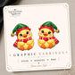 Christmas Duck Earrings & Pins on original display card