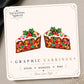 Christmas Fruitcake Earrings & Pins on original display card