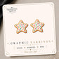 Christmas Star Cookie Earrings & Pins on original display card