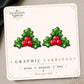 Holly Berry Earrings & Pins on original display card
