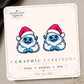 Christmas Yeti Earrings & Pins on original display card