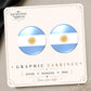 Argentina Flag Earrings & Pins on original display card