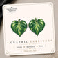 Green Heart Leaf Earrings & Pins on original display card