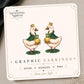Princess Frog Goose Earrings & Pins on original display card