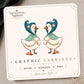 Mermaid Goose Earrings & Pins on original display card