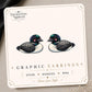 Common Loon Earrings & Pins on original display card