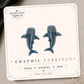 Whale Shark — Straight Design Earrings & Pins on original display card