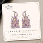 Purple Fantasy Castle Earrings & Pins on original display card