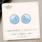 Glass Slipper Earrings & Pins on a display card