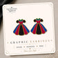 Jewel Tone Princess Dress Earrings & Pins on a display card