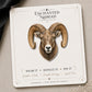 Bighorn Sheep Earrings & Pin on a branded display card