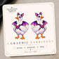 Bat Goose Earrings & Pins on original display card
