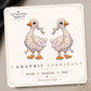 Mummy Goose Earrings & Pins on original display card