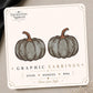 Sage Green Pumpkin Earrings & Pins on original display card