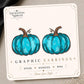 Teal Pumpkin Earrings & Pins on original display card