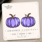 Purple Pumpkin Earrings & Pins on original display card