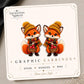 Apple Picking Fox in Knit Hat Earrings & Pins on original display card