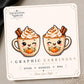 Pumpkin Spice Mug Earrings & Pins on original display card
