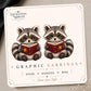 Reading Raccoon Earrings & Pins on original display card
