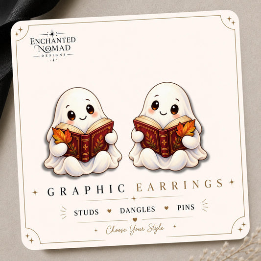 Ghost Reader Earrings & Pins