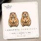 Prairie Dog Earrings & Pins on a display card