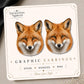 National Park Inspired Fox Earrings & Pins on a display card