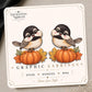 Chickadee on Pumpkin Earrings & Pins on original display card