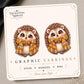 Fall Hedgehog with Scarf Earrings & Pins on original display card