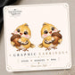Golden Bird with Acorn Earrings & Pins on original display card