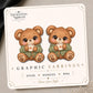 Teddy Bear with Hot Cocoa Earrings & Pins on original display card