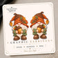 Acorn Gnome Earrings & Pins on original display card