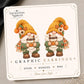 Pumpkin Spice Coffee Gnome Earrings & Pins on original display card
