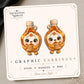 Maple Syrup Pancake Earrings & Pins on original display card
