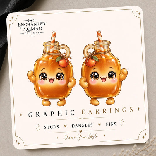 Apple Cider Earrings & Pins on original display card