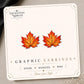 Autumn Maple Leaf Earrings & Pins on an Enchanted Nomad Designs product display card