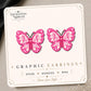Pink Awareness Butterfly Earrings & Pins on original display card