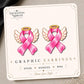 Pink Ribbon Angel Halo Earrings & Pins on original display card