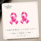 Classic Pink Awareness Ribbon Earrings & Pins on original display card