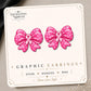 Pink Polka Dot Awareness Bow Earrings & Pins on original display card