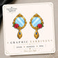 Enchanted Rose Mirror Earrings & Pins on original display card