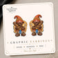 Lionheart Gnome Earrings & Pins on original display card