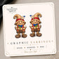 Wooden Wonder Gnome Earrings & Pins on original display card