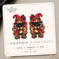 Crimson Captain Gnome Earrings & Pins on original display card
